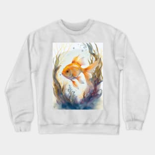 Fancy Pet Goldfish Watercolor Crewneck Sweatshirt